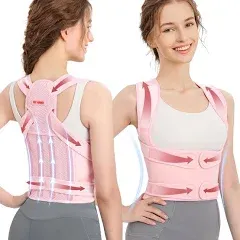 Fit Geno Back Brace Posture Corrector for Women: Shoulder Straightener Adjustable Full Back Support Pain Relief - Scoliosis Hunchback Spine Corrector