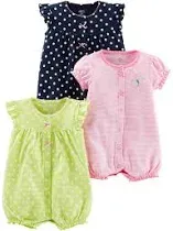 Baby Girls&#039; 3-Pack Snap-Up Rompers