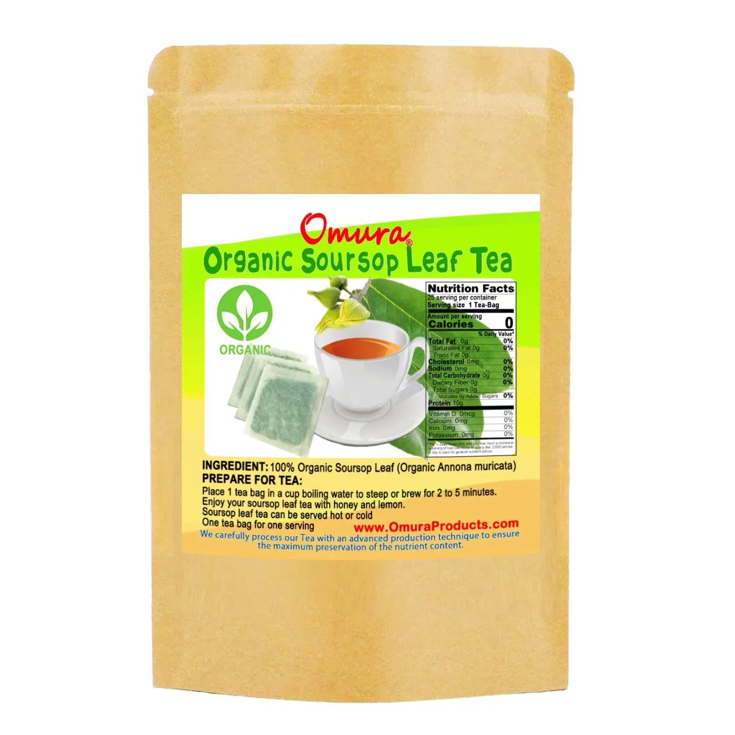 Omura Wonder Soursop Natural Graviola Leaf Tea, Size: 100 Bags