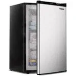 EUHOMY Upright Freezer, 3.0 Cubic Feet, Single Door Compact Mini Freezer with Reversible Stainless Steel Door, Small Freezer for Home/Dorms