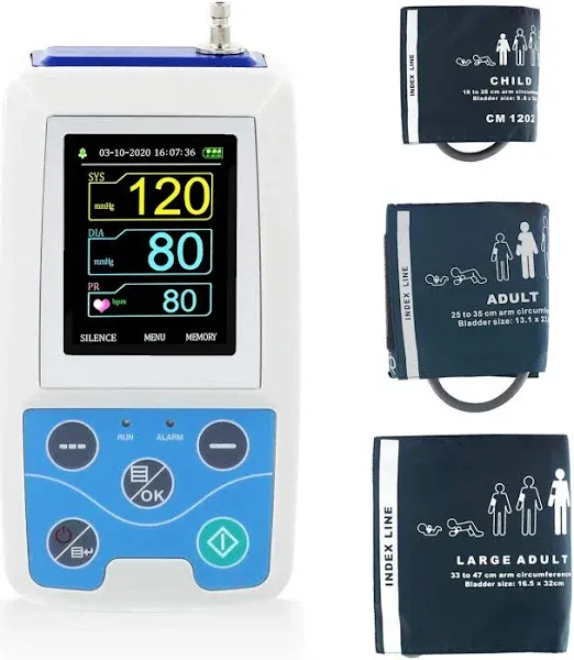 Contec Abpm50 Ambulatory Blood Pressure Monitor 24h Nibp Holter+Software Fda Usa