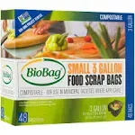 Biobag Food Scrap Bags, Small, 3 Gallon - 48 bags