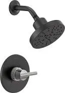 Delta 142749-CS Nicoli Single-Function Shower Faucet Set, Shower Trim Kit with H2Okinetic Shower Head and Valve Finish: Black/Chrome