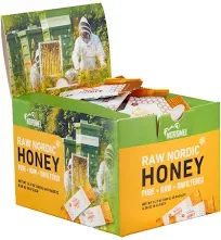 Nordmel Nordic Raw Honey Sachets, Box of 60-8g Per Sachet - Pure Natural Wild Honey