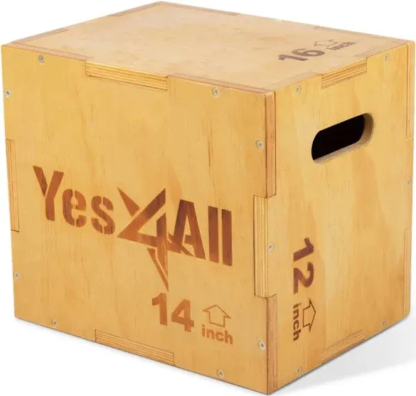 Yes4all 24x20x16 Wooden Plyo Box for Exercise - Included: Packaged Screws