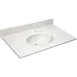 Design House 37-in x 22-in Ivory Swirl Cultured Marble Integral Single Sink 3-Hole Bathroom Vanity Top in White | 586339