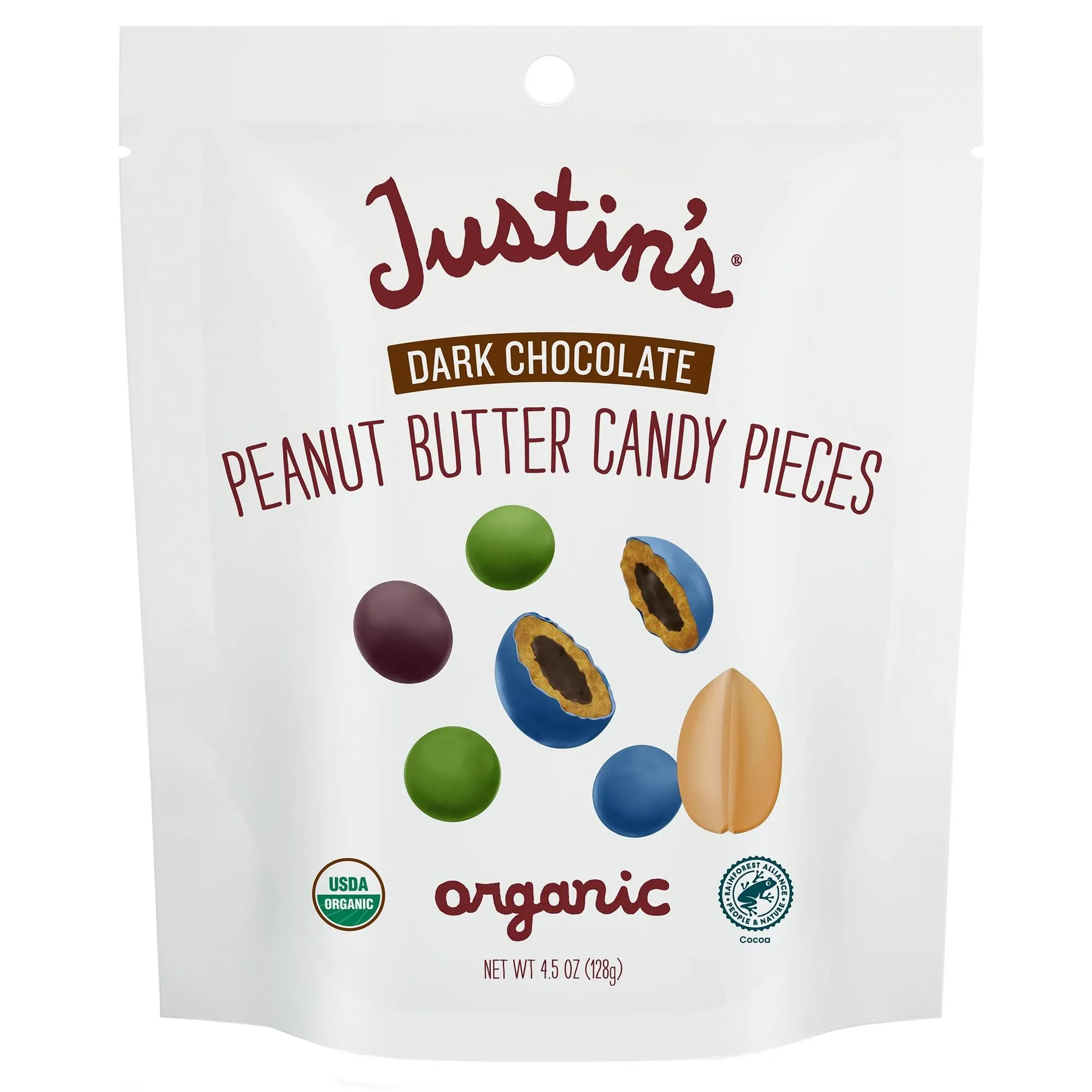 Justin's Dark Chocolate Peanut Butter Candy Pieces 4.5 oz