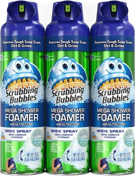 RAINSHOWER SCRUBBING BUBBLES MEGA SHOWER FOAMING BATHROOM CLEANER (3 PK , 20 OZ)