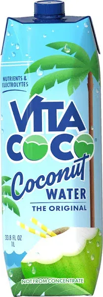 Vita Coco Coconut Water, Pure - Naturally Hydrating Electrolyte Drink - Smart Alternative to Coffee, Soda, and Sports Drinks - Gluten Free - 11.1 Ounce (Fridge Pack of 12)