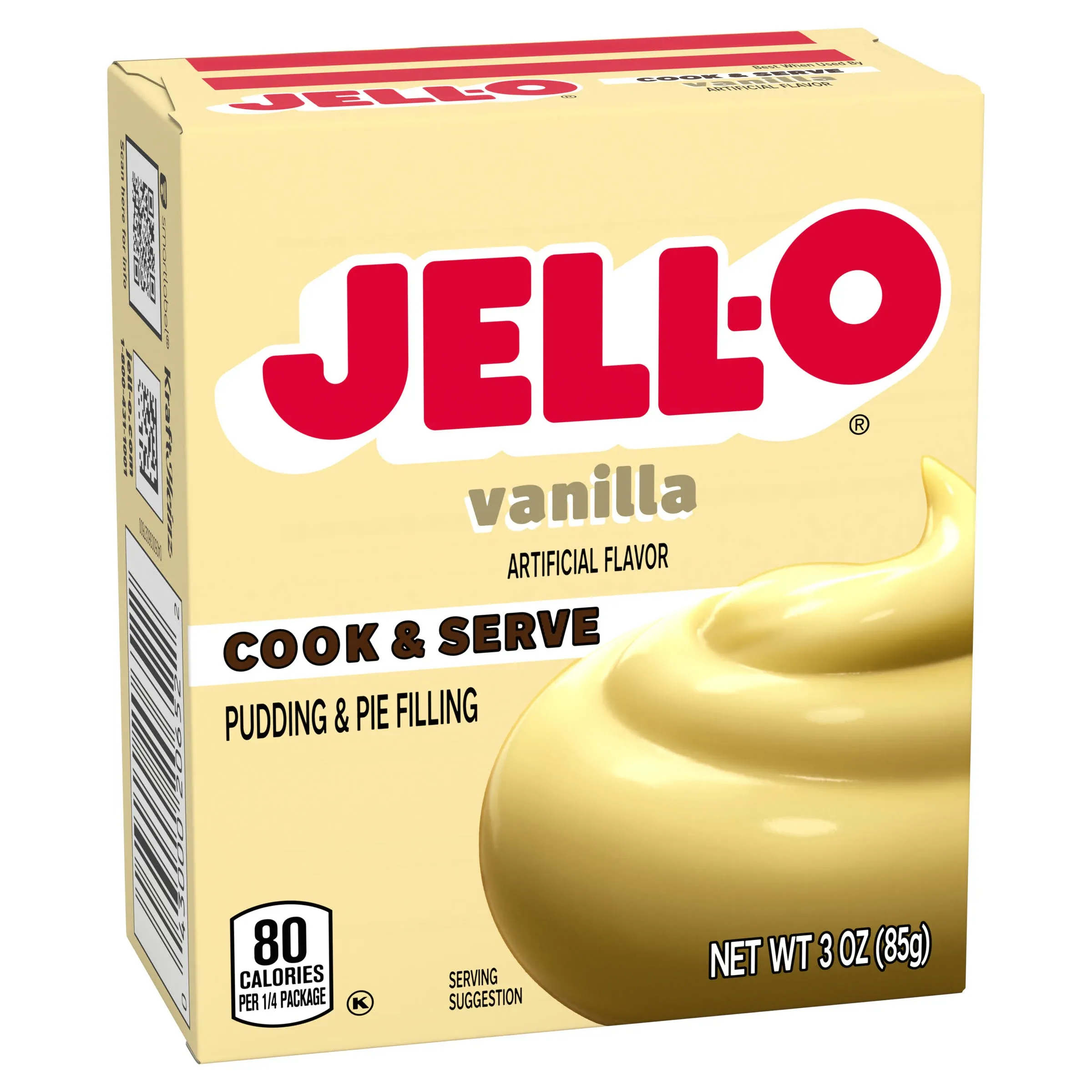 Jell O Pudding & Pie Filling, Cook & Serve, Vanilla 3 oz