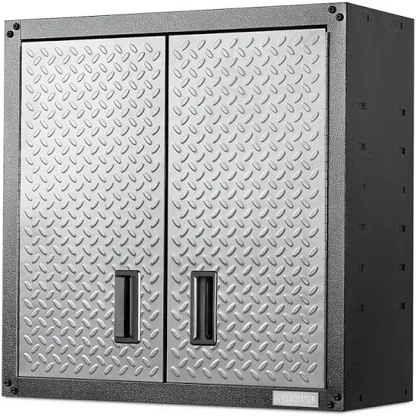 Garage Wall Storage Cabinet 28 in. H x 28 in. W x 12 in. D Steel Silver Tread