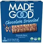 Made Good Granola Bars, Vanilla Flavor, Chocolate Drizzled, 5 Pack - 5 pack, 0.85 oz bars