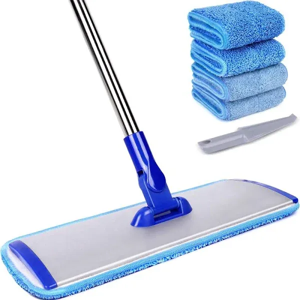 18 Professional Microfiber Mop Floor Cleaning System Flat Mop with S