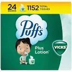 Puffs Plus Lotion with the Scent of Vicks Facial Tissue, White, 4 Cubes, 48 Facial Tissues per Box