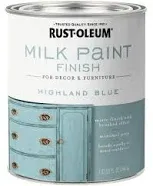 Rust-Oleum 331050 Milk Paint Finish, Matte, Highland Blue, 1 qt, Can