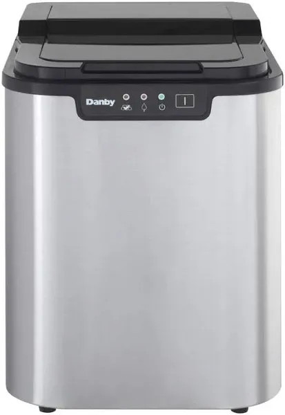 Danby DIM2500SSDB Portable Ice Maker Led Display Stores Approximately 150 Ice