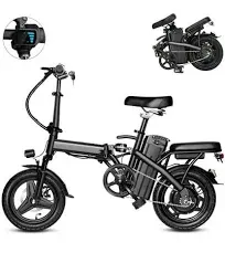 14" Folding Electric Bike with 20+ Miles Range by 48V Battery,20Mph Power by 350W,3 working modes,Suitable for Commuting,Electric Bicycle for Adults