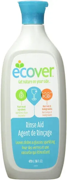 Ecover Powered by Nature Rinse Aid for Dishwashers 16 oz -Pack 3