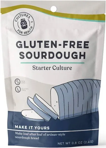 Cultures for Health Gluten Free Sourdough Starter | Heirloom Dehydrated Culture for Baking Gluten Free Bread | DIY Gluten Free Pasta, Pizza Dough, Pie Crust, & More | Non-GMO Prebiotic Sourdough Bread