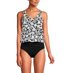 Lands' End Women's Chlorine Resistant V-Neck One Piece Fauxkini Swimsuit