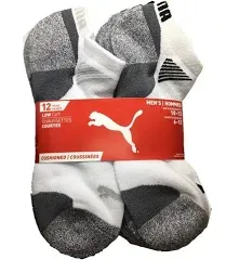 PUMA Mens 8-Pack No Show Low Cut Moisture Control Sport Socks