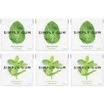 Simply Gum | Variety Pack - Peppermint, Spearmint | Pack of Six (90 Pieces Total