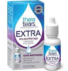 Extra Dry Eye Therapy Lubricating Eye Drops for Dry Eyes, 0.5 Fl Oz Bottle, 2 Co