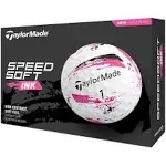 TaylorMade SpeedSoft Golf Balls Pink Ink