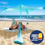 Sun Ninja Beach Tent Shelter with UPF50+ Sand Shovel