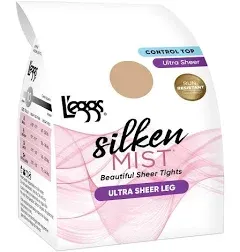 L'eggs Women's Silken Mist Sheer Control Top Pantyhose