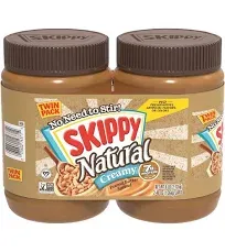 Skippy Creamy Peanut Butter Jars, 48 oz, 2 Pack - Cream-of-the-Crop Peanut Butter with Fresh Peanuts - Smooth & Delicious Spread | 220-00483