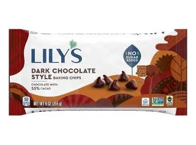 Lily's Stevia Sweetened Premium Baking Chips, Dark Chocolate - 9 oz bag