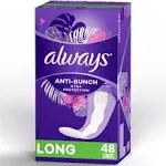 Always Anti-Bunch Xtra Protection Daily Liners Xtra Long Length, 68 Ct