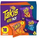 Takis Hero Rolled Tortilla Chips Variety Pack, 18-Count