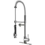 Vigo Zurich Stainless Steel Pull-Down Spray Kitchen Faucet with Deck Plate