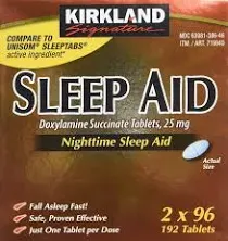 Kirkland Signature Sleep Aid, 192 Tablets NEW 