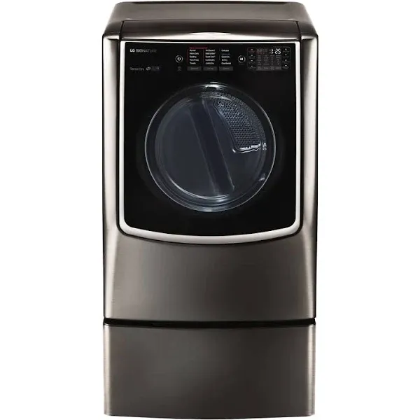 LG Signature 9.0 Cu. ft. Black Stainless Steel TurboSteam Electric Dryer - DLEX9500K