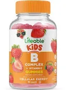 Lifeable Vitamin B Complex with Vitamin C for Kids Great Tasting Natural Flavor Gummy Supplement