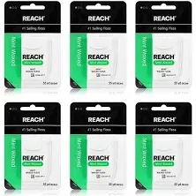 Johnson & Johnson Reach Waxed Dental Floss, Mint, 55 yd