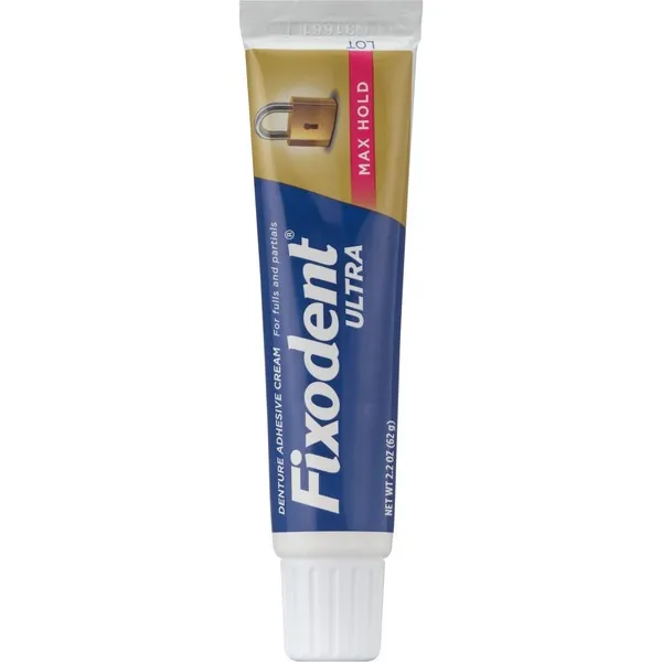 Fixodent Ultra Denture Adhesive Cream, Max Hold, 2.2 OZ, 2 CT