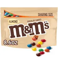 M&M'S Almond Milk Chocolate Candy, Sharing Size, 8.6 Ounce (Pack of 8)