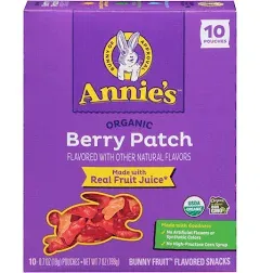 Annie's Organic Berry Patch Fruit Snacks, Gluten Free, (50 Pouches)