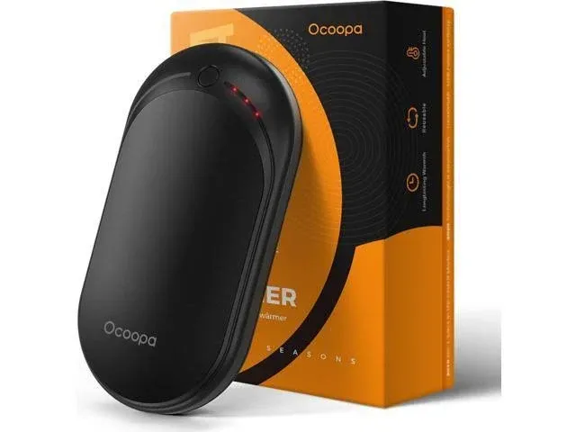 OCOOPA Hand Warmer Rechargeable, Single/Double Side Heating, 5 Levels up to 10hrs Heat, 5200mAh Electric Portable Pocket Heater, Heat Therapy Great for Outdoors, Warm Gifts, 118D