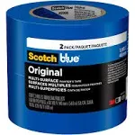 ScotchBlue Original Painter's Tape, Blue, 1.88 in x 60 yd, 2 Rolls