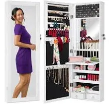 Best Choice Products Hanging Mirror Jewelry Armoire