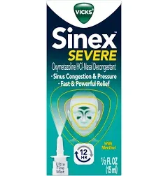 Vicks Sinex Severe Nasal Decongestant Ultra Fine Mist 0.5 fl oz