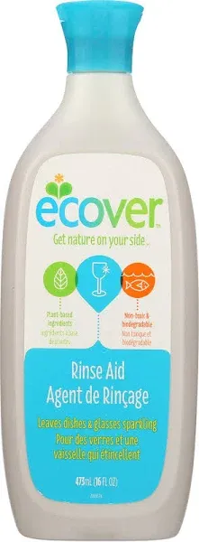 Ecover Powered by Nature Rinse Aid for Dishwashers 16 oz -Pack 3