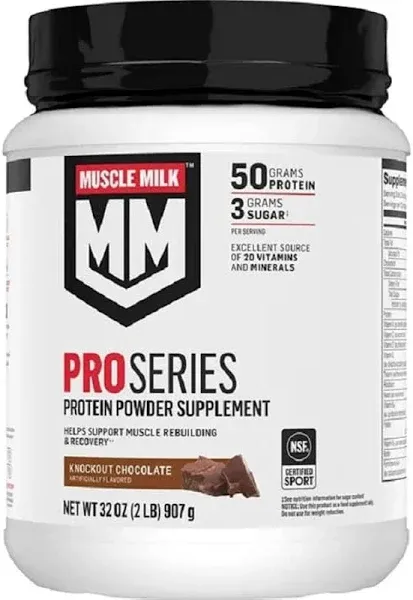 Muscle Milk Pro Series Protein Powder Supplement, Knockout Chocolate, 2 Pound US