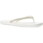 Michael Kors Women's Jinx crystal-embellished Flip Flop - White - Flip-Flops - 5