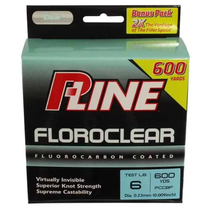 P-Line Floroclear Fluorocarbon Coated Fishing Line Clear